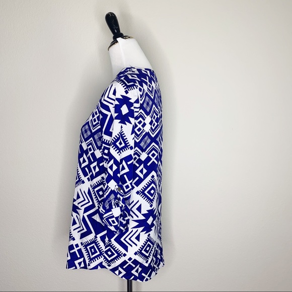 Anthropologie Everly Tunic, Blue and White - Picture 3 of 13